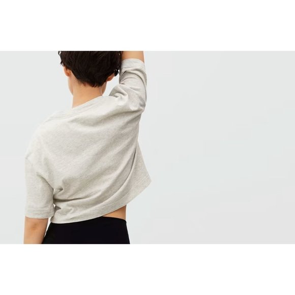 Everlane The 100% Human Cropped Tee Short Sleeve Organic Cotton Gray XXS - Picture 2 of 6